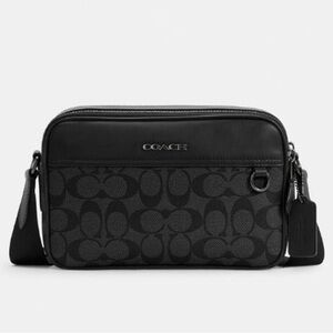 Coach Graham in Signature Black Canvas Crossbody Bag